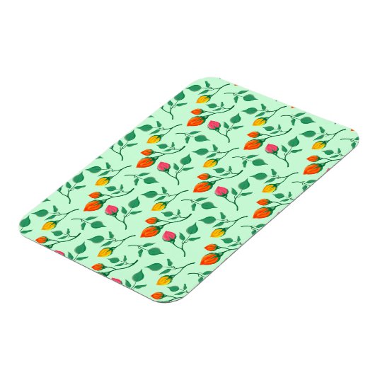 Blumenmuster mit farbigen Blume der Rose Magnet (Linke Seite)