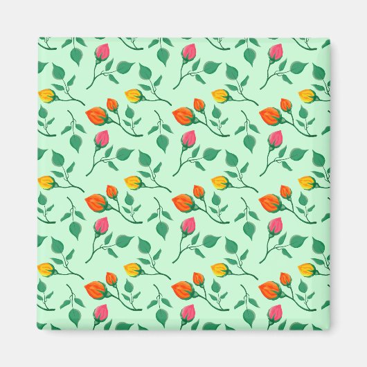 Blumenmuster mit farbigen Blume der Rose Magnet (Vorne)