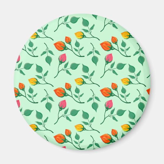 Blumenmuster mit farbigen Blume der Rose Magnet (Vorne)