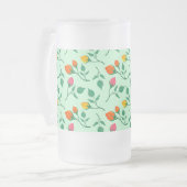 Blumenmuster mit farbigen Blume der Rose Mattglas Bierglas (Vorderseite Links)