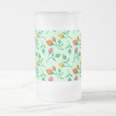 Blumenmuster mit farbigen Blume der Rose Mattglas Bierglas (Mittel)