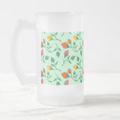 Blumenmuster mit farbigen Blume der Rose Mattglas Bierglas (Links)