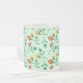 Blumenmuster mit farbigen Blume der Rose Mattglastasse (Vorderseite Links)