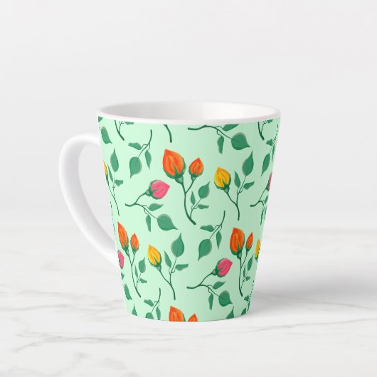 Blumenmuster mit farbigen Blume der Rose Milchtasse (Linke Ecke)