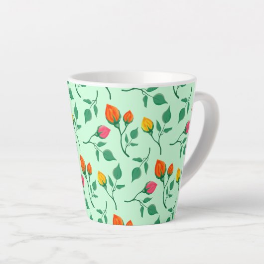 Blumenmuster mit farbigen Blume der Rose Milchtasse (Rechte Ecke)