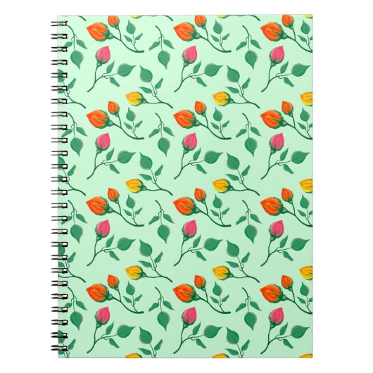 Blumenmuster mit farbigen Blume der Rose Notizblock (Vorderseite)