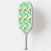 Blumenmuster mit farbigen Blume der Rose Pickleball Schläger (Links)