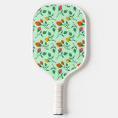 Blumenmuster mit farbigen Blume der Rose Pickleball Schläger (Rückseite)