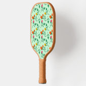 Blumenmuster mit farbigen Blume der Rose Pickleball Schläger (Links)