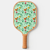 Blumenmuster mit farbigen Blume der Rose Pickleball Schläger (Rückseite)