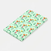 Blumenmuster mit farbigen Blume der Rose Post-it Klebezettel (angewinkelt)