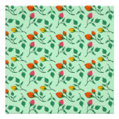 Blumenmuster mit farbigen Blume der Rose Poster (Vorderseite)