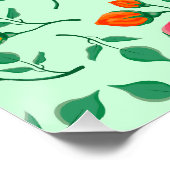 Blumenmuster mit farbigen Blume der Rose Poster (Ecke)