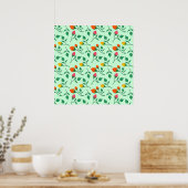 Blumenmuster mit farbigen Blume der Rose Poster (Küche)