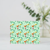 Blumenmuster mit farbigen Blume der Rose Postkarte (Stehend Vorderseite)