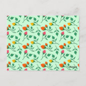 Blumenmuster mit farbigen Blume der Rose Postkarte (Rückseite)