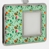 Blumenmuster mit farbigen Blume der Rose Rahmen-Ornament Silber (Rechts)
