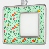 Blumenmuster mit farbigen Blume der Rose Rahmen-Ornament Silber (Links)