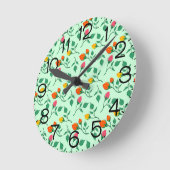 Blumenmuster mit farbigen Blume der Rose Runde Wanduhr (Winkel)