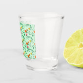 Blumenmuster mit farbigen Blume der Rose Schnapsglas (Rechts)