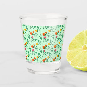 Blumenmuster mit farbigen Blume der Rose Schnapsglas
