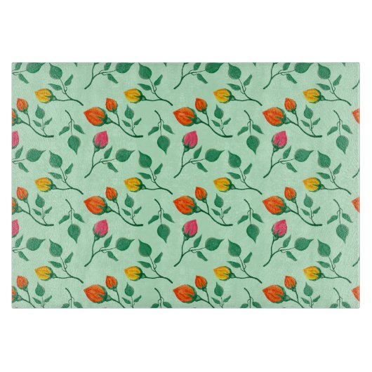 Blumenmuster mit farbigen Blume der Rose Schneidebrett (Vorderseite)