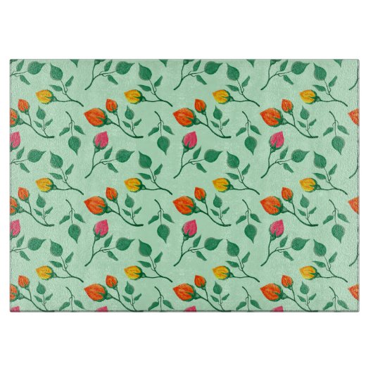 Blumenmuster mit farbigen Blume der Rose Schneidebrett (Vorderseite)