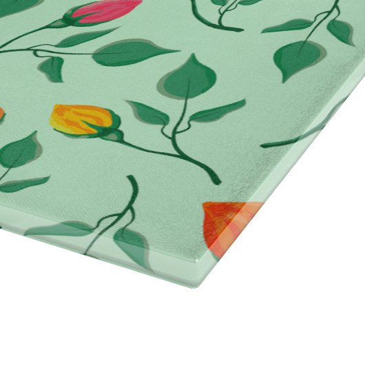 Blumenmuster mit farbigen Blume der Rose Schneidebrett (Ecke)