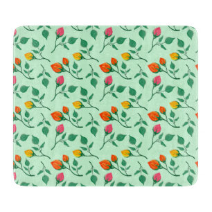 Blumenmuster mit farbigen Blume der Rose Schneidebrett