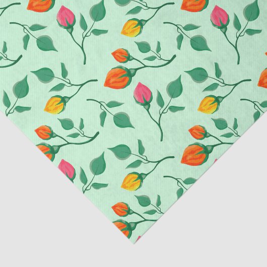 Blumenmuster mit farbigen Blume der Rose Seidenpapier (Ausschnitt)