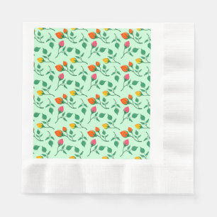 Blumenmuster mit farbigen Blume der Rose Serviette