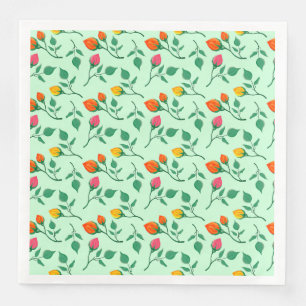 Blumenmuster mit farbigen Blume der Rose Serviette