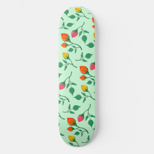 Blumenmuster mit farbigen Blume der Rose Skateboard