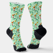 Blumenmuster mit farbigen Blume der Rose Socken (Gewinkelt)
