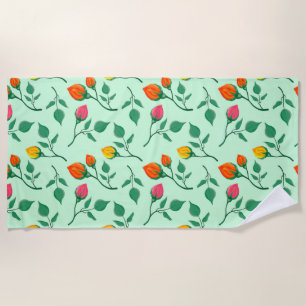 Blumenmuster mit farbigen Blume der Rose Strandtuch