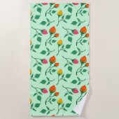 Blumenmuster mit farbigen Blume der Rose Strandtuch (Vorderseite)