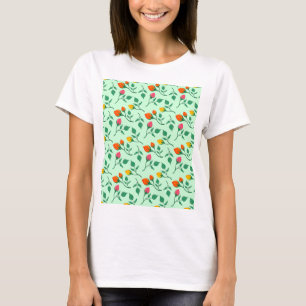 Blumenmuster mit farbigen Blume der Rose T - Shirt