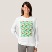 Blumenmuster mit farbigen Blume der Rose T - Shirt (Vorne ganz)