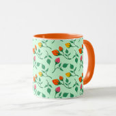 Blumenmuster mit farbigen Blume der Rose Tasse (VorderseiteRechts)