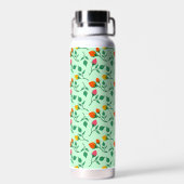 Blumenmuster mit farbigen Blume der Rose Trinkflasche (Rückseite)