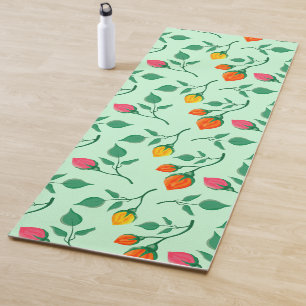 Blumenmuster mit farbigen Blume der Rose Yogamatte