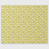 Blumenmuster mit Gänseblümchen in Oliv und Senfgra Geschenkpapier (Flach)
