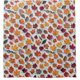 Blumenmuster mit gefallenen Blätter4-Duschvorhang Duschvorhang