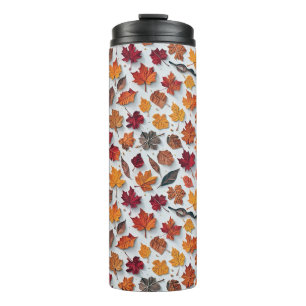 Blumenmuster mit gefallenen Blätter 4 - Tumbler Thermosbecher