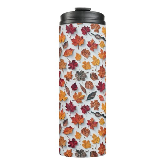 Blumenmuster mit gefallenen Blätter 4 - Tumbler Thermosbecher (Vorderseite)