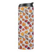 Blumenmuster mit gefallenen Blätter 4 - Tumbler Thermosbecher (Nach links gedreht)