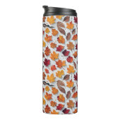 Blumenmuster mit gefallenen Blätter 4 - Tumbler Thermosbecher (Nach rechts gedreht)