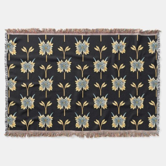 Blumenmuster mit gelben Blumen Decke (Vorderseite)