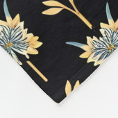 Blumenmuster mit gelben Blumen Fleecedecke (Ecke)