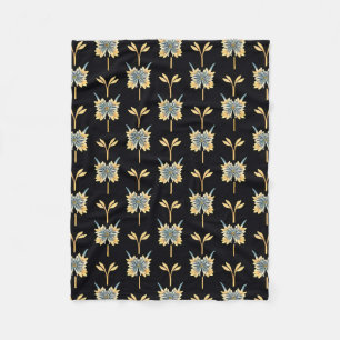 Blumenmuster mit gelben Blumen Fleecedecke